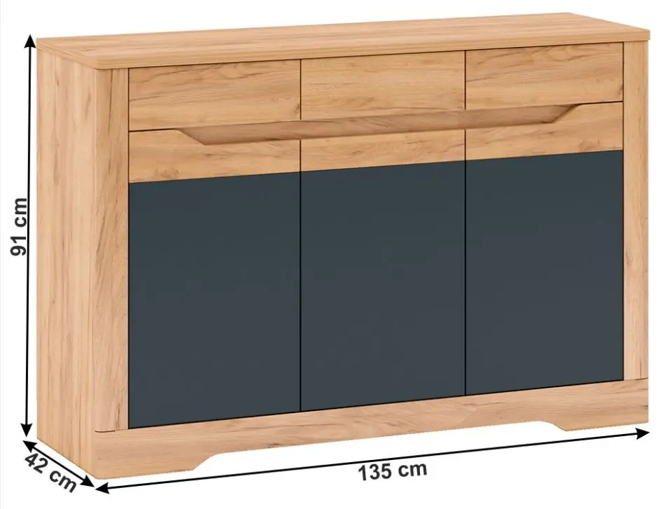 Тумба Mobhaus Fidel E (Craft Oak Golden/Graphite Gray)