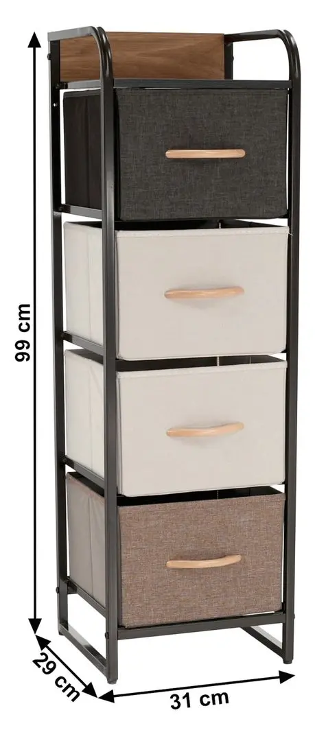 Comoda Mobhaus Hazel Typ 1 (Black/Beige/Brown)