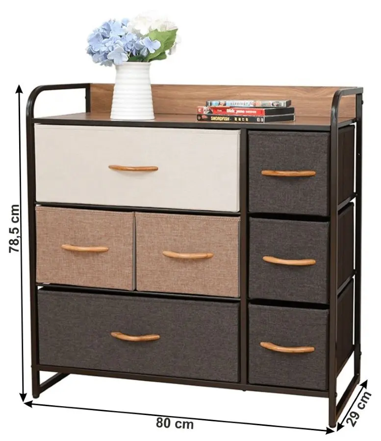 Комод Mobhaus Hazel Typ 3 (Black/Beige/Brown) - 3