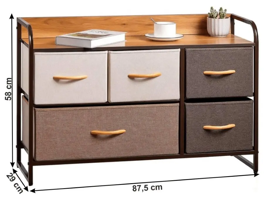 Comoda Mobhaus Hazel Typ 4 (Black/Beige/Brown)