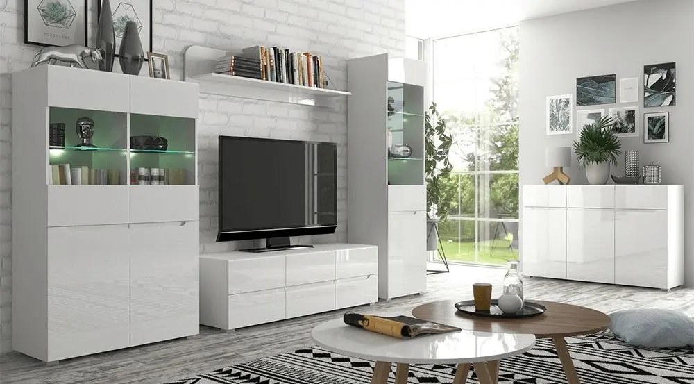 Тумба Mobhaus Jolk 3D3S (White/White Extra High Gloss)