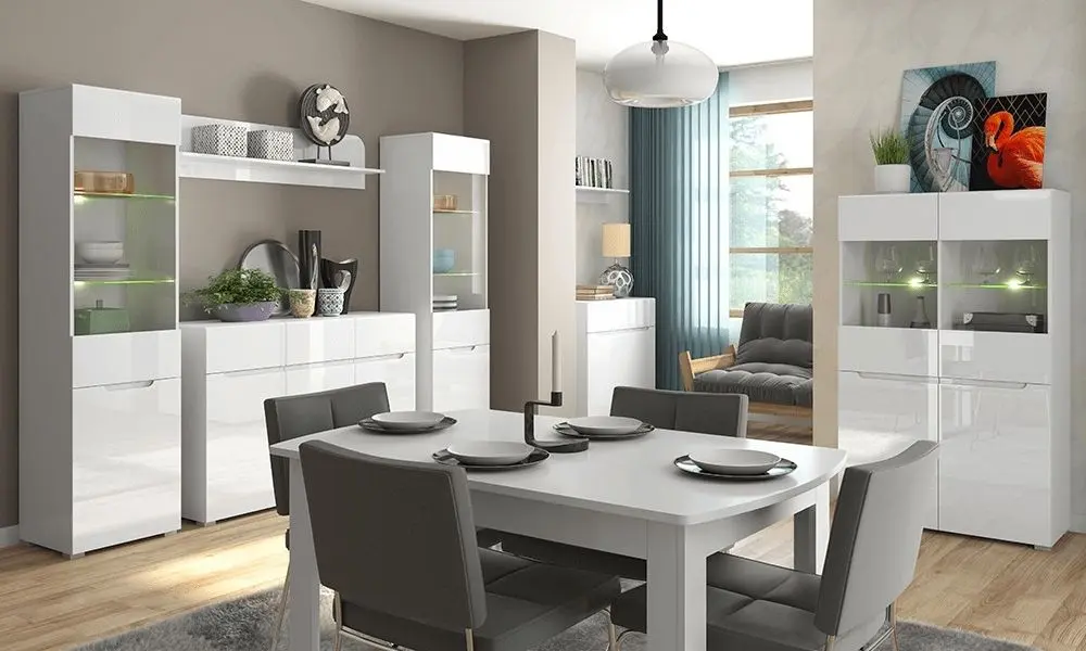 Тумба Mobhaus Jolk 3D3S (White/White Extra High Gloss)