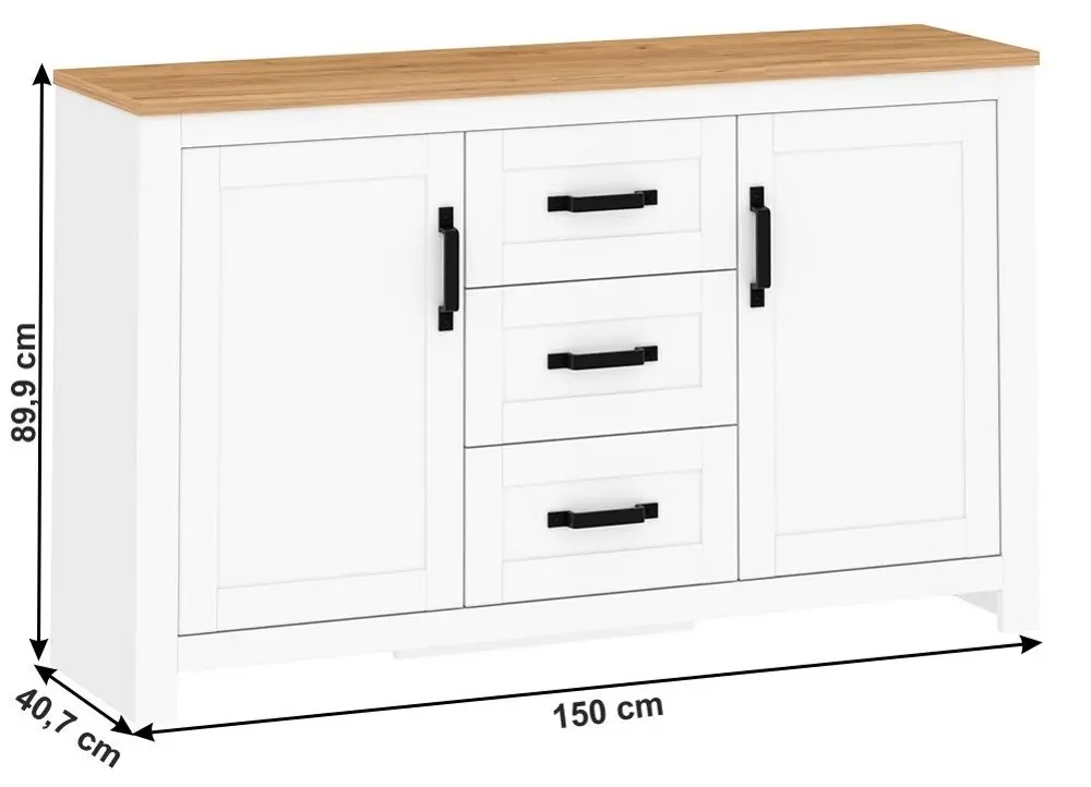 Tumba Tempo Kondela Lanzette E (White/Craft Oak Golden)