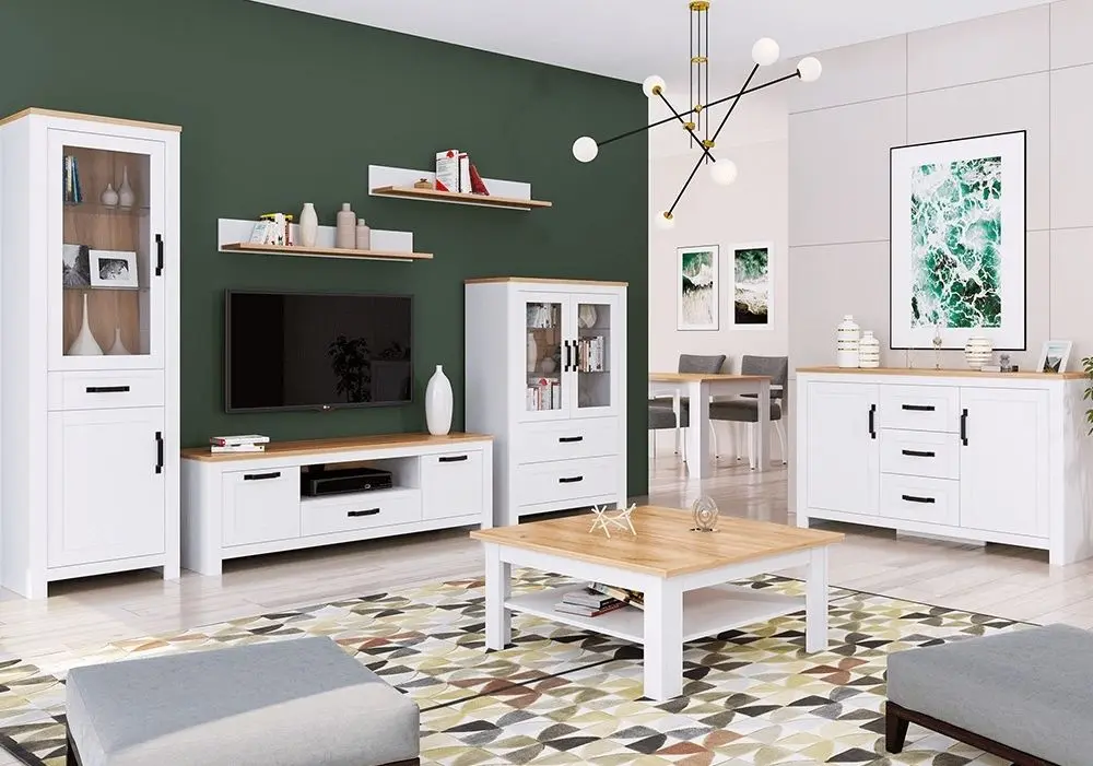 Tumba Tempo Kondela Lanzette E (White/Craft Oak Golden)