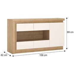 Тумба Tempo Kondela Leonardo LYOK02 (Riviera Oak/White Extra High Gloss) Thumb