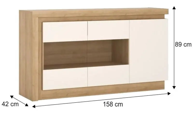 Тумба Tempo Kondela Leonardo LYOK02 (Riviera Oak/White Extra High Gloss)