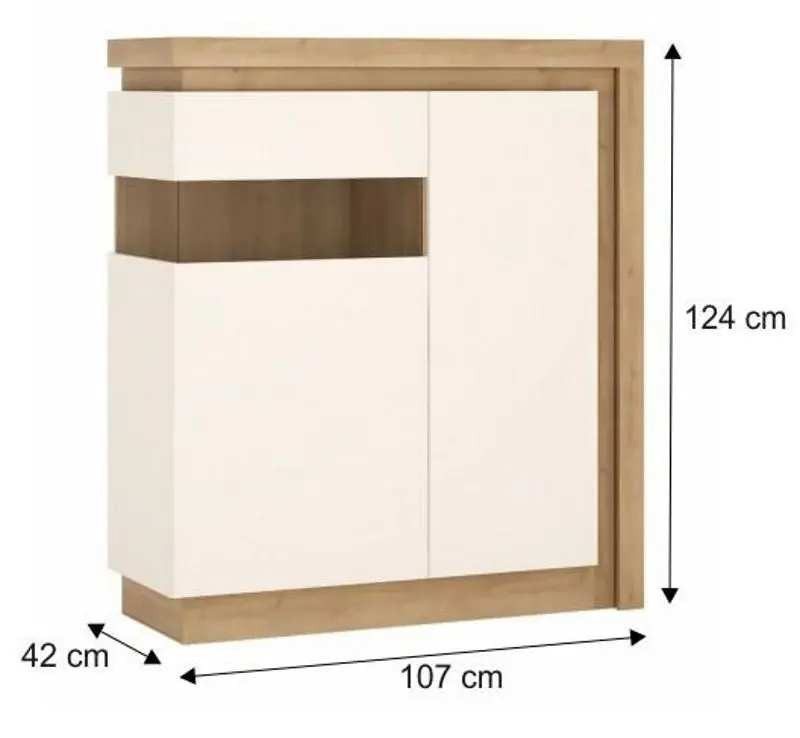 Тумба Tempo Kondela Leonardo LYOV04L (Riviera Oak/White Extra High Gloss)