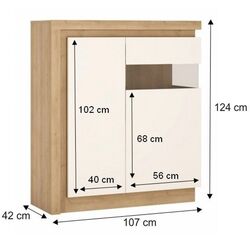 Тумба Tempo Kondela Leonardo LYOV04P (Riviera Oak/White Extra High Gloss) Thumb