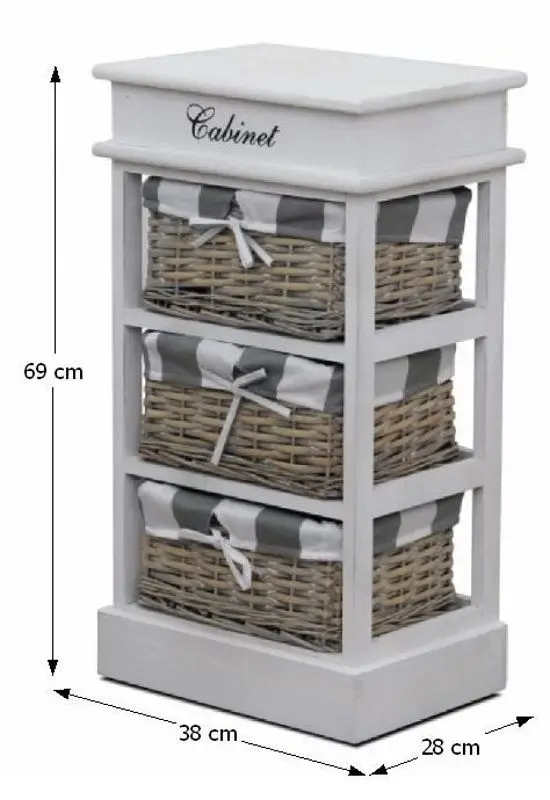 Comoda Mobhaus Manon 3 (Gray/White)