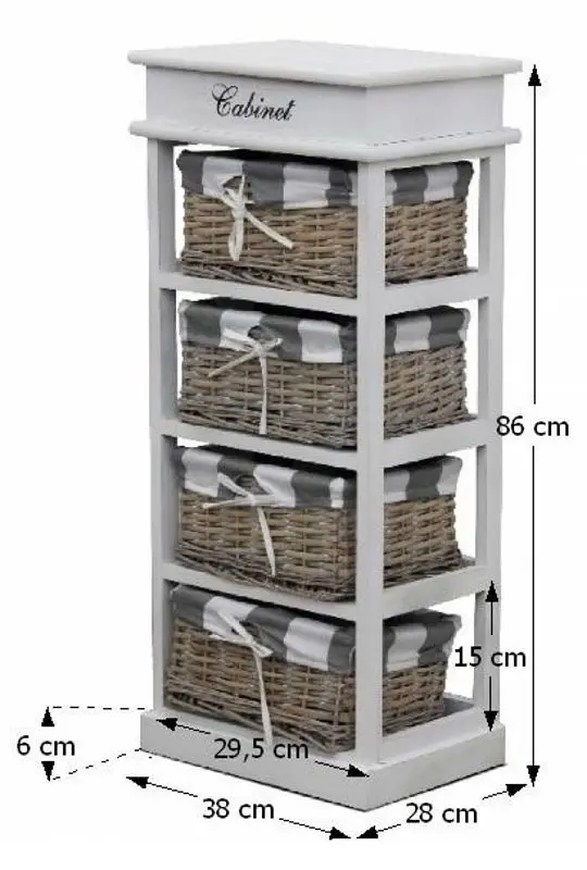 Комод Mobhaus Manon 4 (Gray/White)