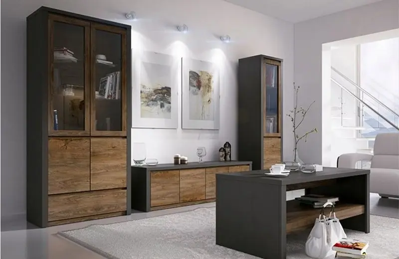 Тумба Mobhaus Montana K2D (Lefkas Oak Dark/Gray Smooth)