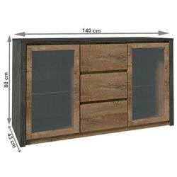 Тумба Mobhaus Montana K2D (Lefkas Oak Dark/Gray Smooth) Thumb