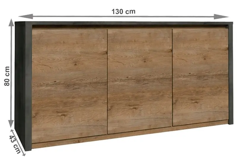 Tumba Mobhaus Montana K3D (Lefkas Oak Dark/Gray Smooth)