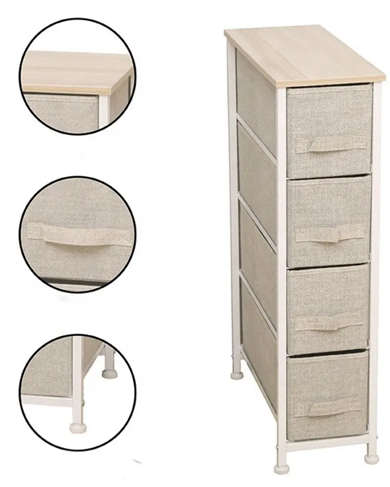 Комод Mobhaus Ofelia Typ 2 (Light Gray/White/Beige)