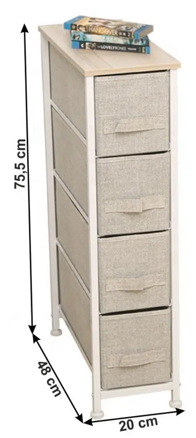 Комод Mobhaus Ofelia Typ 2 (Light Gray/White/Beige)