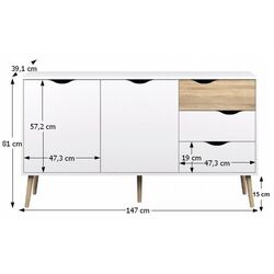 Тумба Tempo Kondela Oslo 75381 (Sonoma Oak/White) Thumb