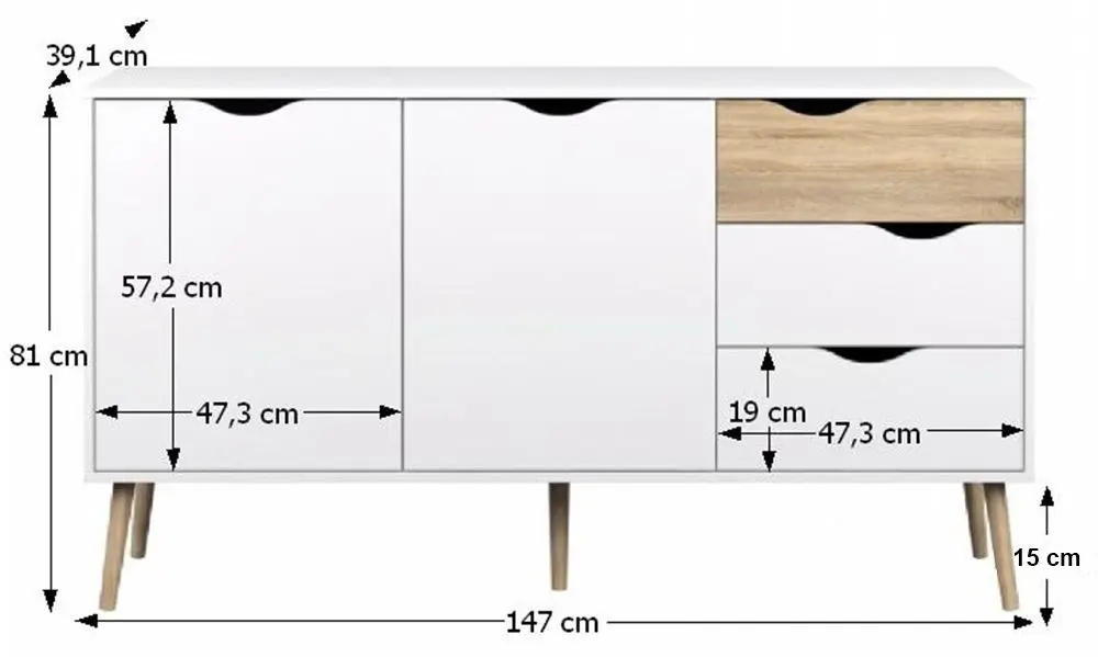 Тумба Tempo Kondela Oslo 75381 (Sonoma Oak/White)
