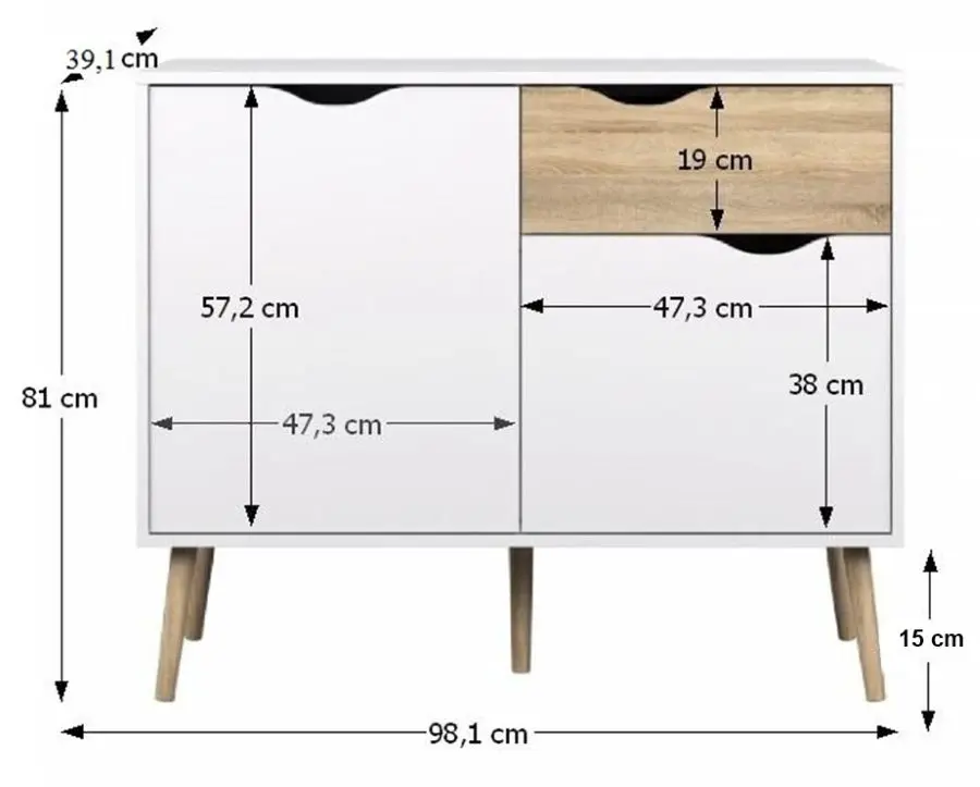 Tumba Tempo Kondela Oslo 75387 (Sonoma Oak/White) - 10