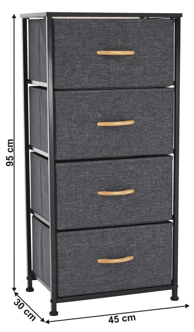 Комод Mobhaus Palmera Typ 2 (Dark Gray/Black)