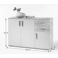 Тумба Tempo Kondela Poppy 2 (White/Concrete) Thumb