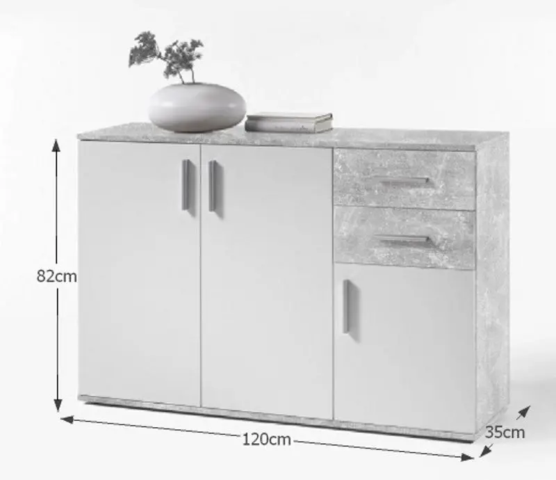 Тумба Tempo Kondela Poppy 2 (White/Concrete)