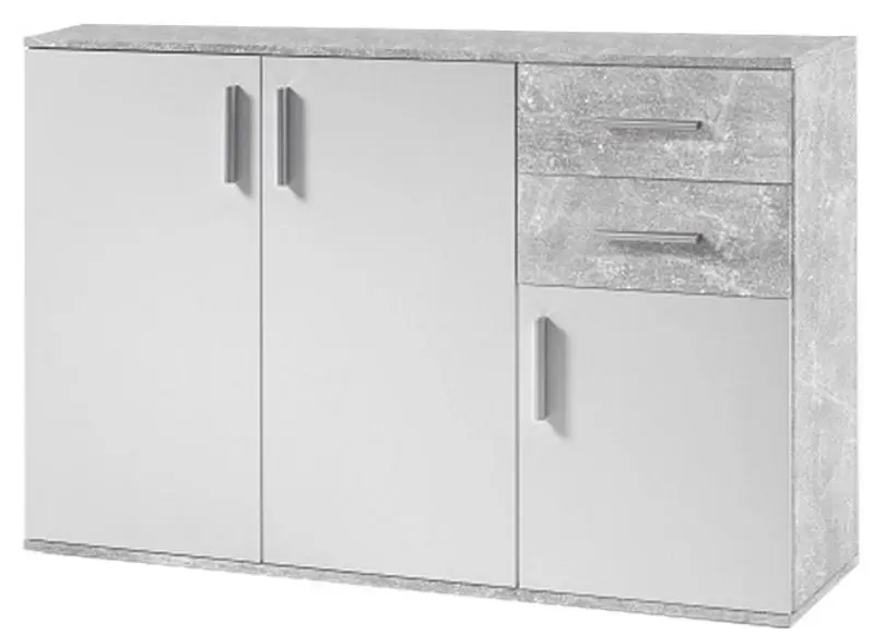 Тумба Tempo Kondela Poppy 2 (White/Concrete)