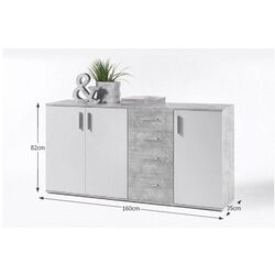 Тумба Tempo Kondela Poppy 3 (White/Concrete) Thumb