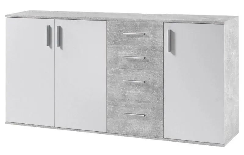 Тумба Tempo Kondela Poppy 3 (White/Concrete)