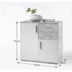 Тумба Tempo Kondela Poppy 4 (White/Concrete) Thumb