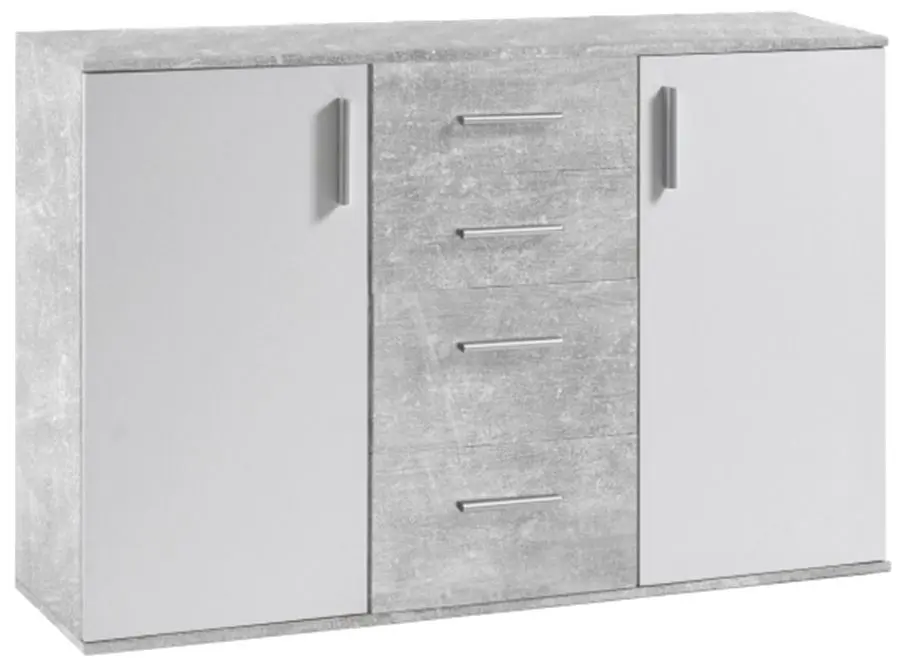 Тумба Tempo Kondela Poppy 5 (White/Concrete)