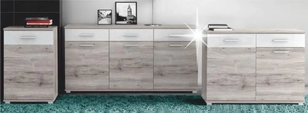 Tumba Mobhaus Rachel Typ 3 (Canyon Oak/White Extra Gloss)