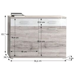 Tumba Mobhaus Rachel Typ 3 (Canyon Oak/White Extra Gloss) Thumb