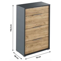 Comoda Tempo Kondela Rioma New Typ 22 (Graphite/Artisan Oak) Thumb