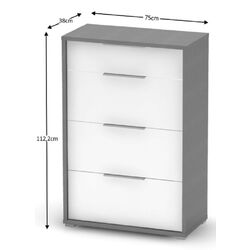 Комод Tempo Kondela Rioma New Typ 22 (Graphite/White) Thumb