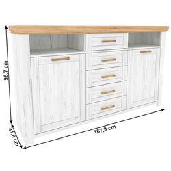 Tumba Tempo Kondela Sudbury E (Craft Oak Golden/Craft Oak White) Thumb