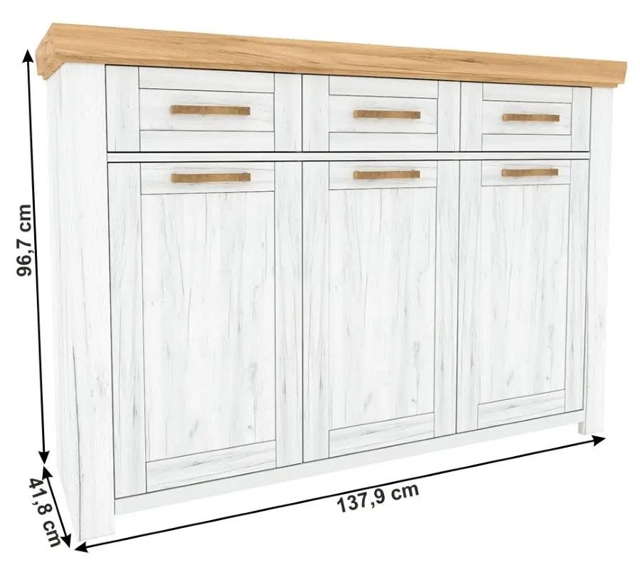 Тумба Tempo Kondela Sudbury G (Craft Oak Golden/Craft Oak White) - 3