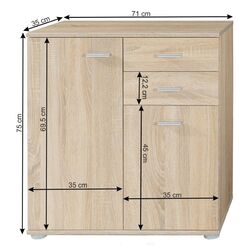 Tumba Mobhaus Tampa 2-2T2S (Sonoma Oak) Thumb