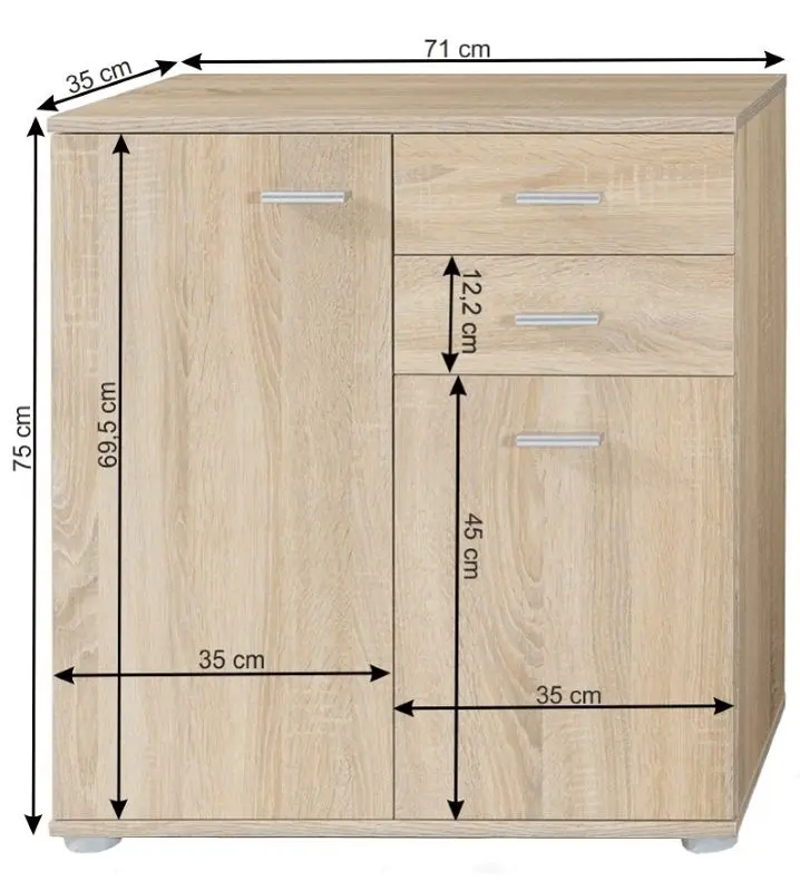 Tumba Mobhaus Tampa 2-2T2S (Sonoma Oak)