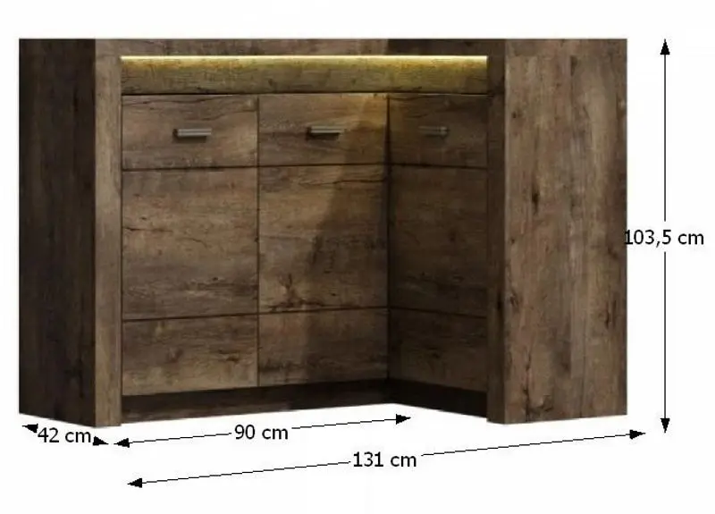 Тумба угловая Tempo Kondela Infinity I-15 (Ash Dark)