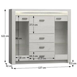 Tumba-vitrina Tempo Kondela Infinity I-08 (Ash White) Thumb