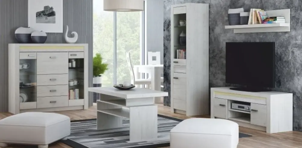 Tumba-vitrina Tempo Kondela Infinity I-08 (Ash White) - 2