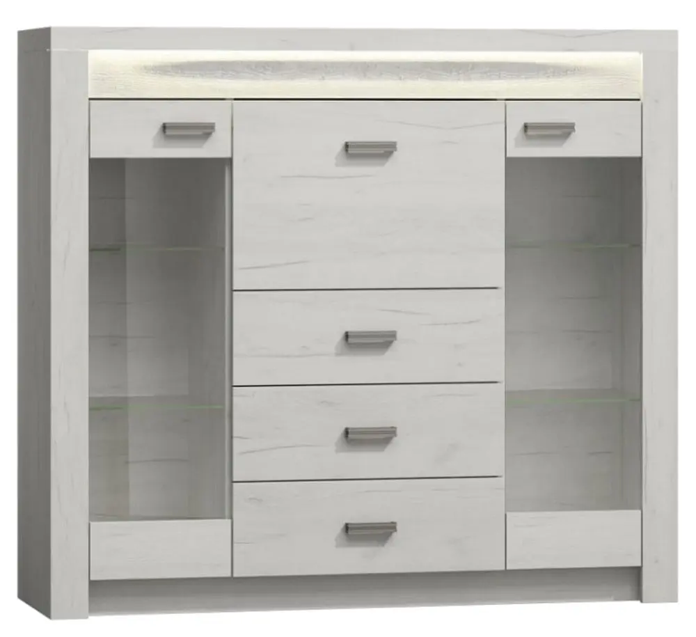 Tumba-vitrina Tempo Kondela Infinity I-08 (Ash White)