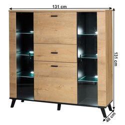 Тумба-витрина Mobhaus Siran Typ 3 (Lefkas Oak/Black) Thumb