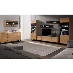 Dulap-vitrina suspendat Mobhaus Siran Typ 9 (Lefkas Oak) Thumb