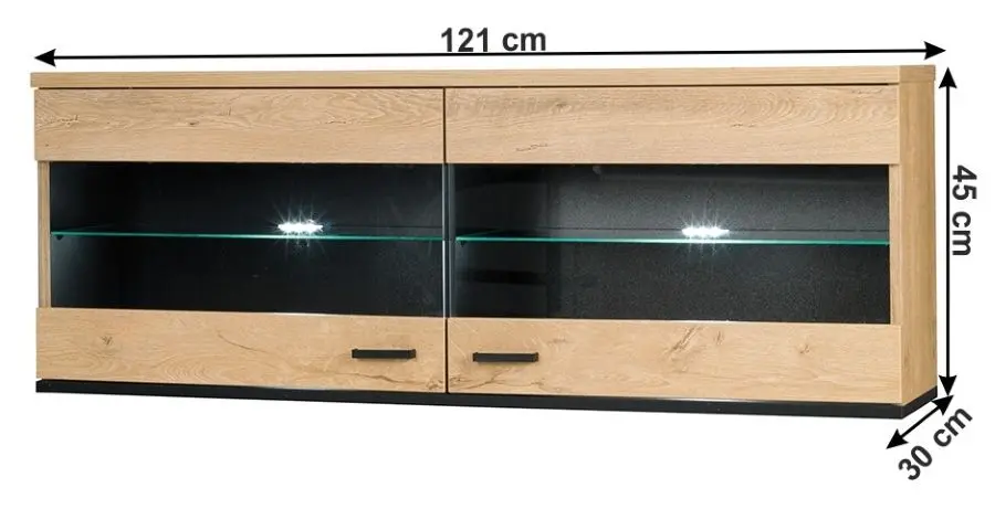 Dulap-vitrina suspendat Mobhaus Siran Typ 9 (Lefkas Oak)