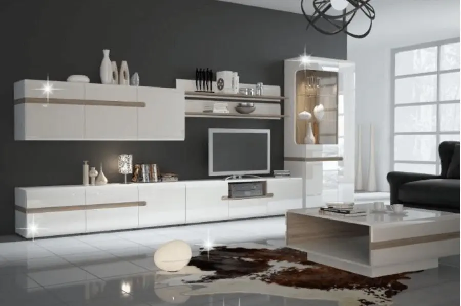 Dulap suspendat Mobhaus Lynatet Typ 65 (White Extra High Gloss/Sonoma Oak Truffle Dark) - 5