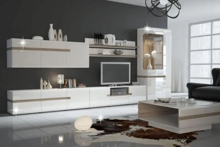 Dulap suspendat Mobhaus Lynatet Typ 66 (White Extra High Gloss/Sonoma Oak Truffle Dark) - 3