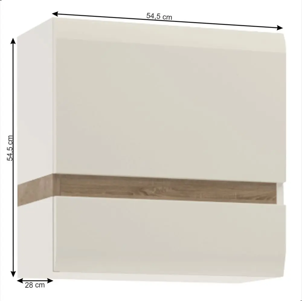 Dulap suspendat Mobhaus Lynatet Typ 66 (White Extra High Gloss/Sonoma Oak Truffle Dark) - 6