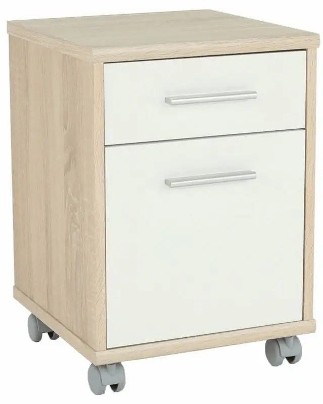 Tumba cu rotile Mobhaus Johan 2 New 07 (Sonoma Oak/White)