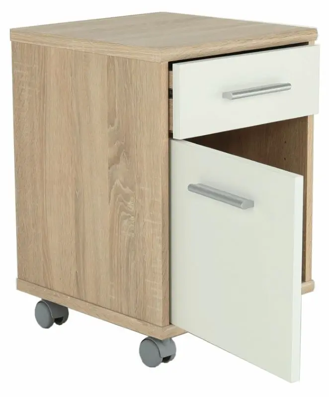 Tumba cu rotile Mobhaus Johan 2 New 07 (Sonoma Oak/White)